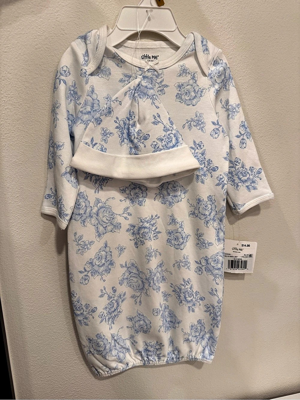 Little Me Baby Floral Sleeper Gown 3M NWT